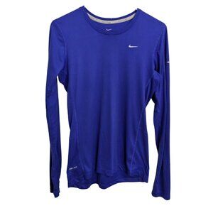 Nike Running Dri-Fit Women's Blue Long Sleeve Tee, Size Small